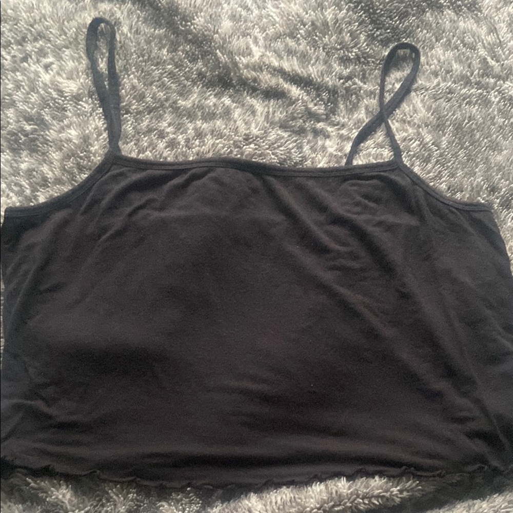Soft black cropped tank top